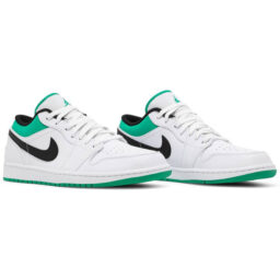 Кросівки Air Jordan 1 Low White Lucky Green Black 553558-129